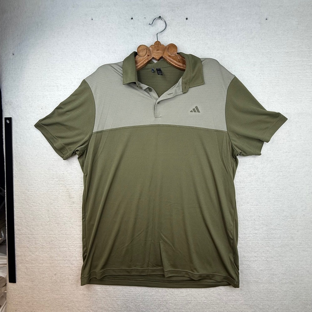 Adidas Golf Polo Shirt Mens XL Green Short Sleeve Performance‎ Athletic